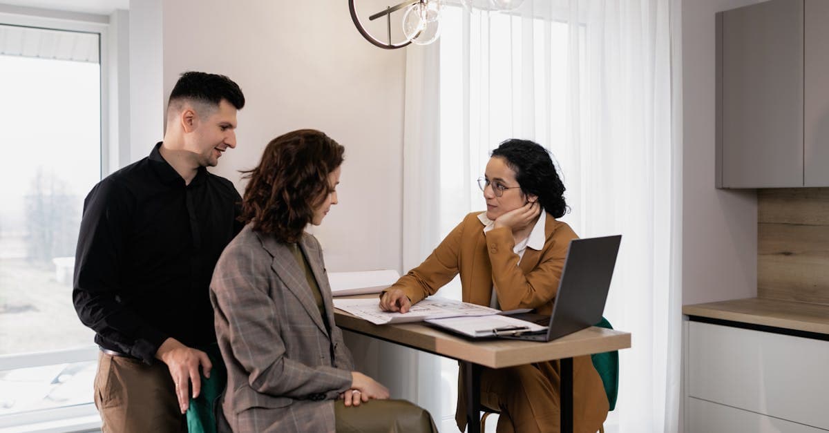 Block of flats with management dashboard overlay
