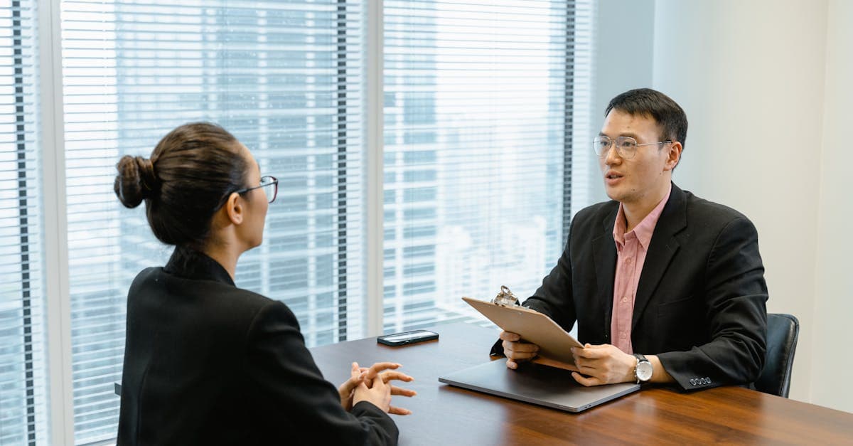 Manager and employee having a constructive performance review discussion