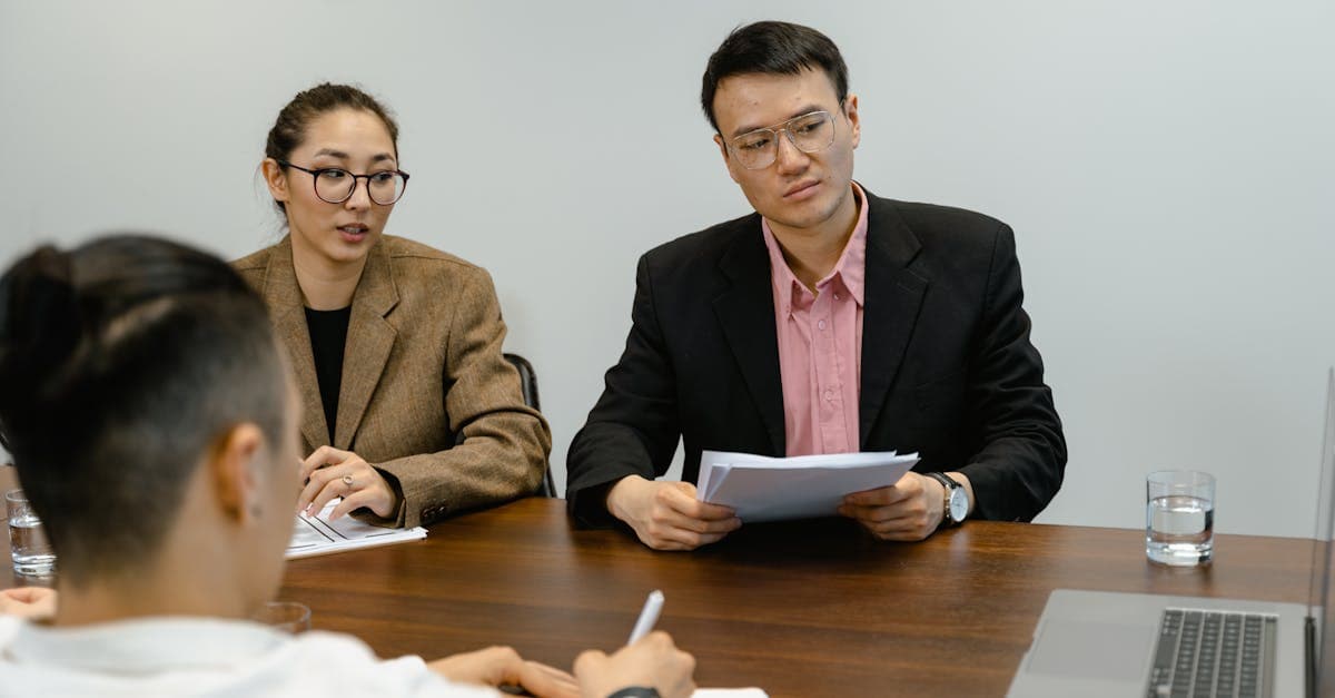 Manager conducting a probation review meeting with an employee